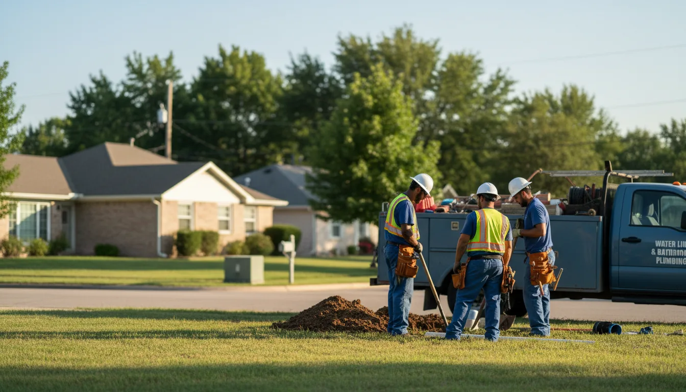 Residential water line and bathroom plumbing service in Rocky Comfort, MO